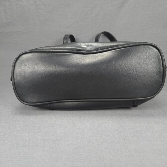 TR Bentley Black Faux Leather Tote Shoulder Bag Zip Pocket - Picture 10 of 16